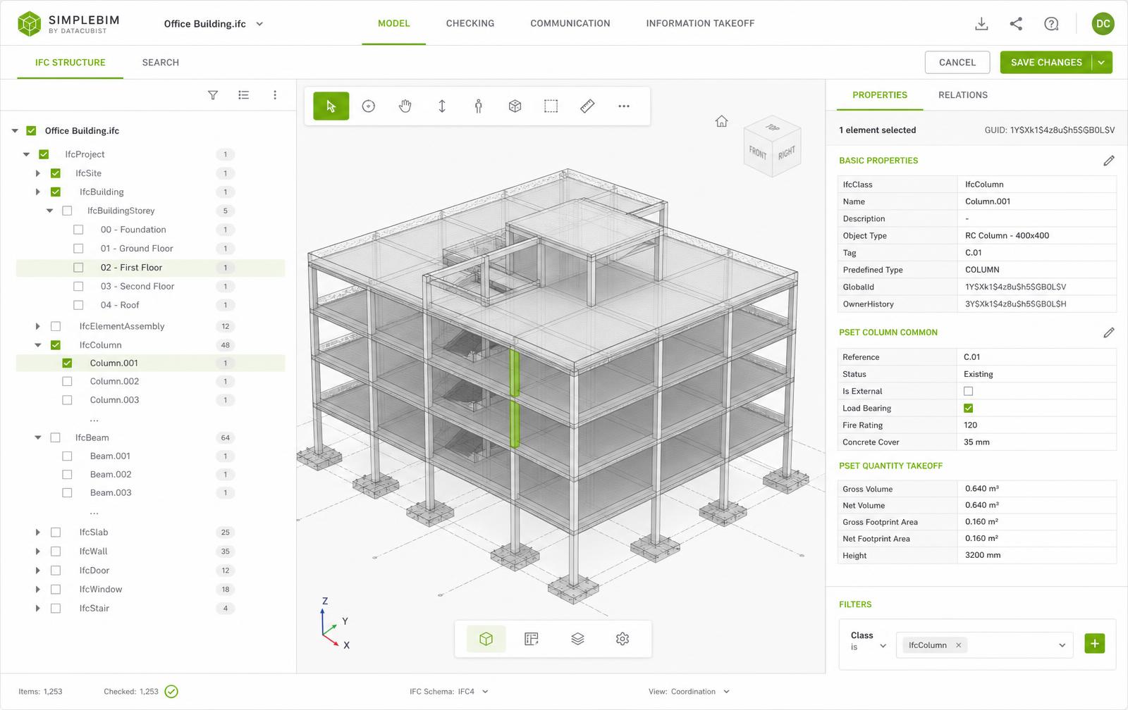 Édition des propriétés d'une maquette IFC